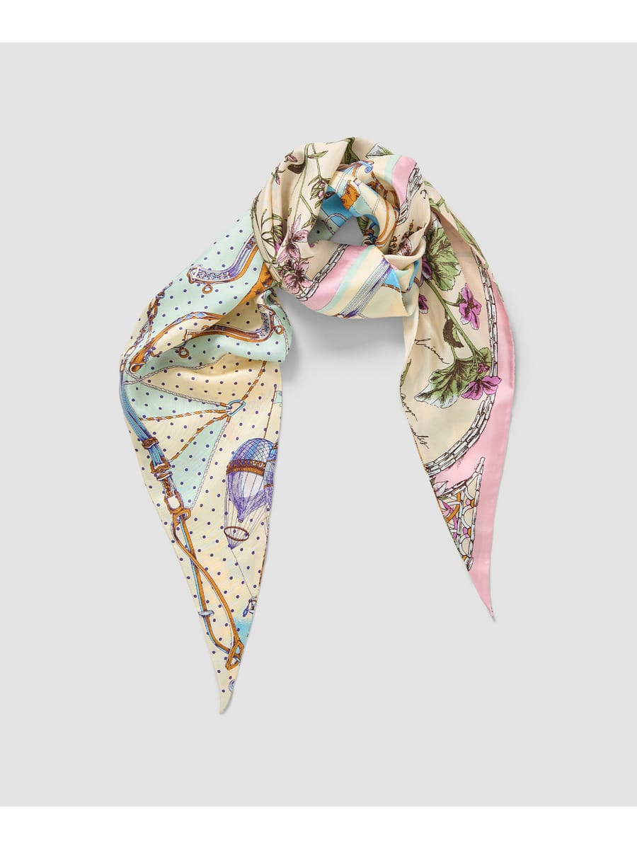 ダイヤ型プリントスカーフ《ESTNATION EXCLUSIVE》