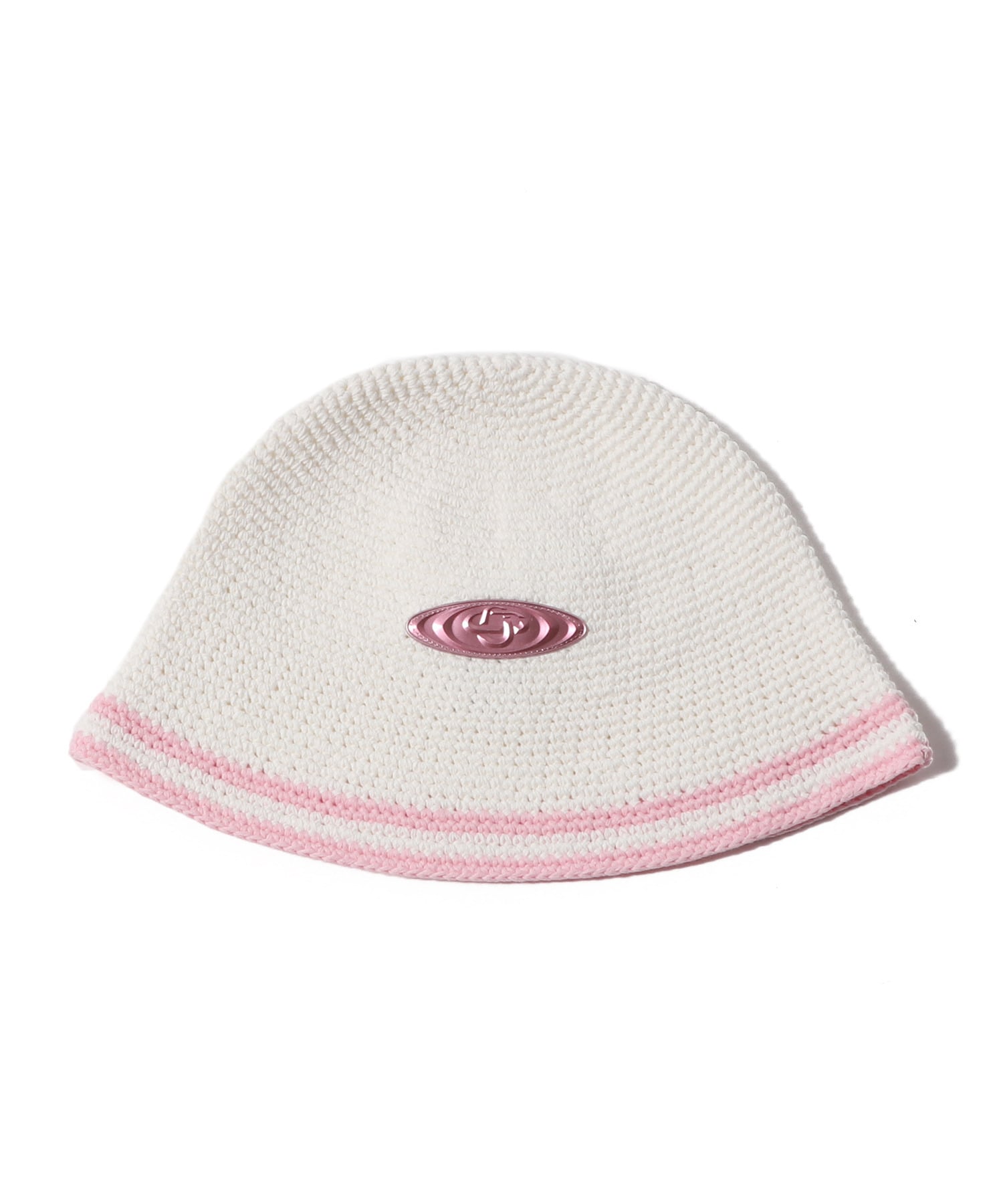 メッシュストライプクロシェハット