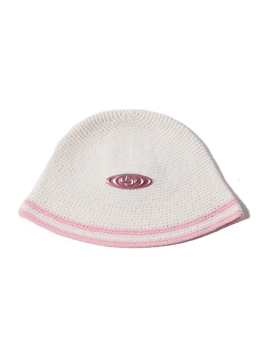 メッシュストライプクロシェハット