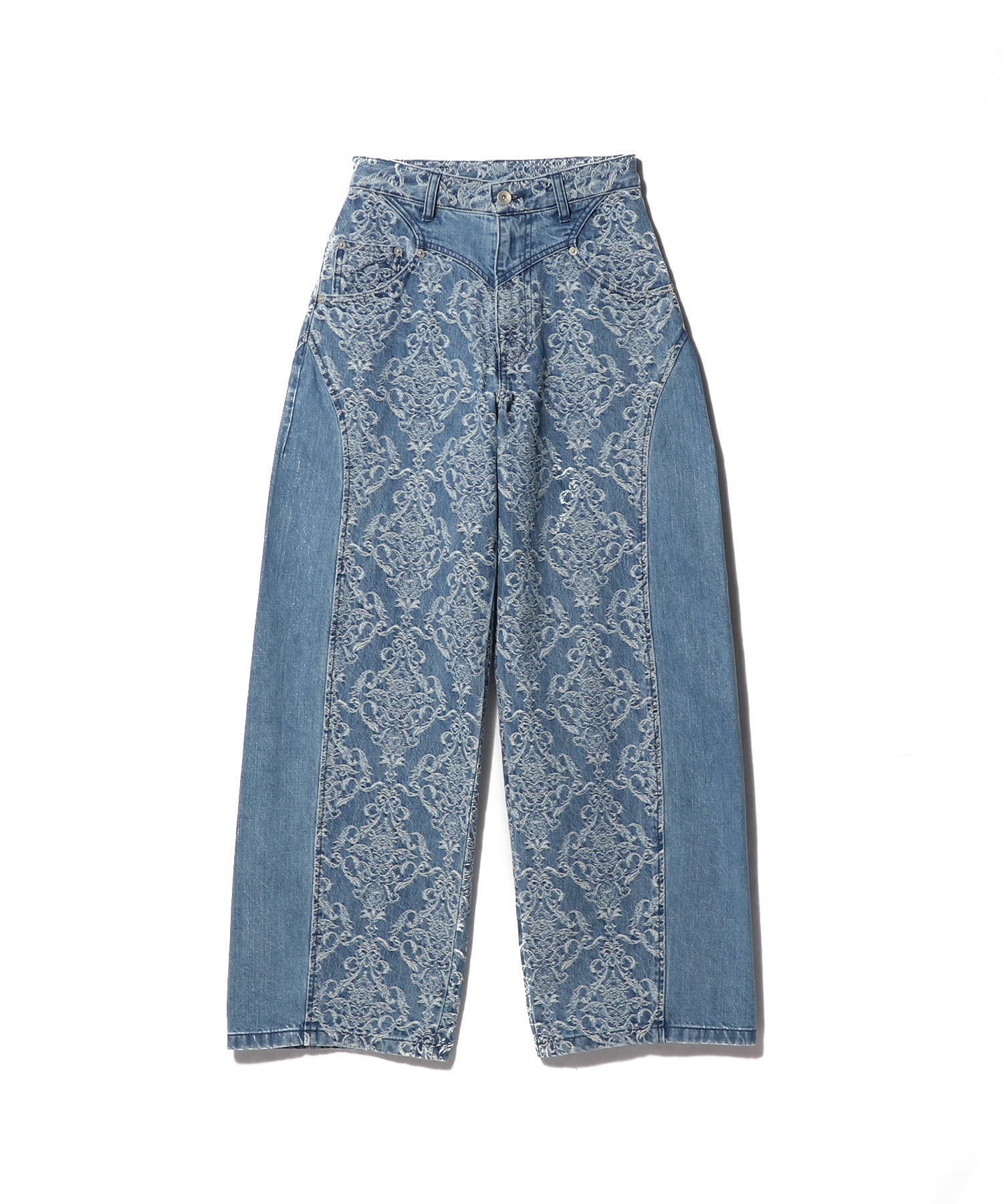 ダマスクジャカード ハイライズジーンズ