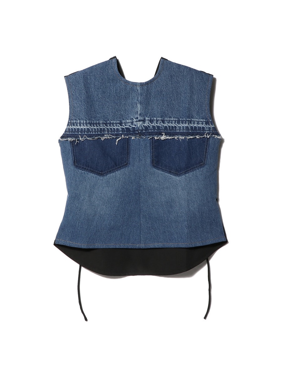 コントラスト デニムトップス