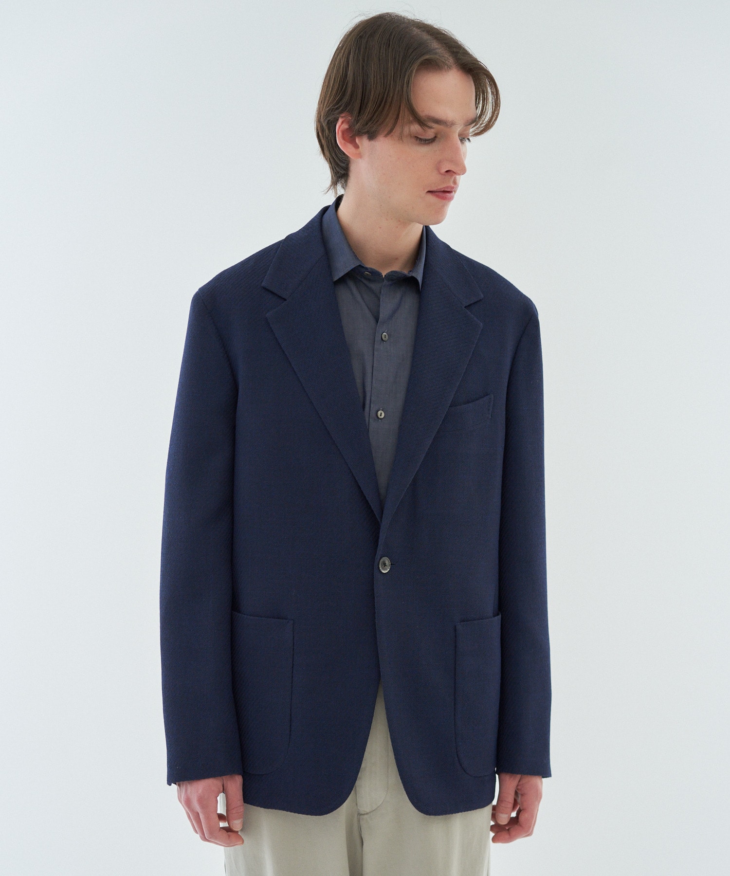 ウールコットン ダイアゴナル1Bジャケット