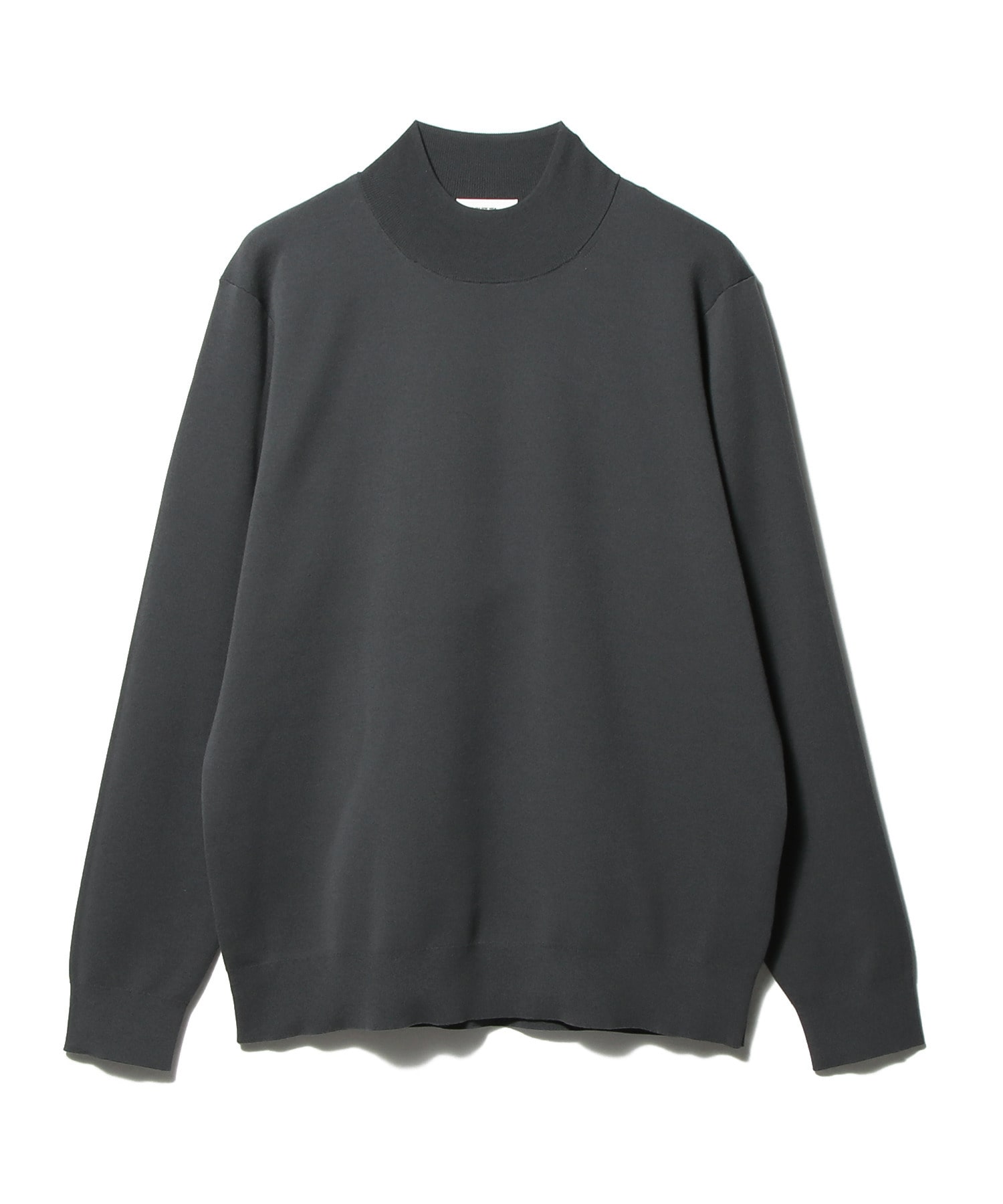 コットンポリエステル モックネックニット