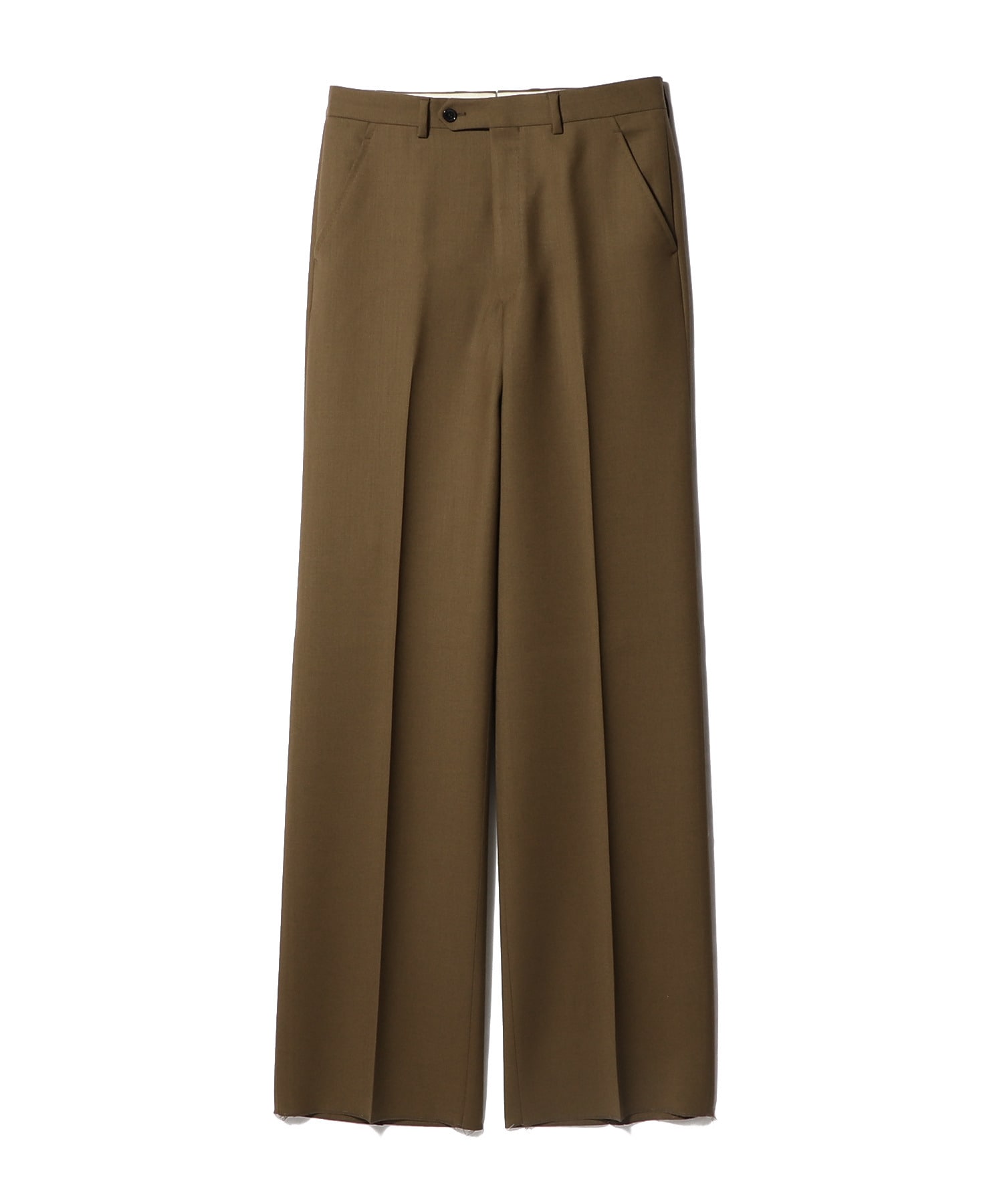 WIDE TROUSERS IN WORSTED WOOL TWILL – DARK BRONZE