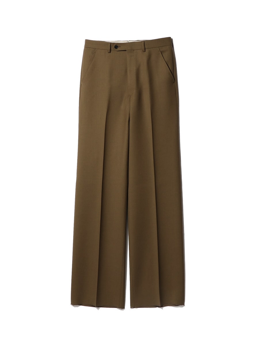 WIDE TROUSERS IN WORSTED WOOL TWILL - DARK BRONZE