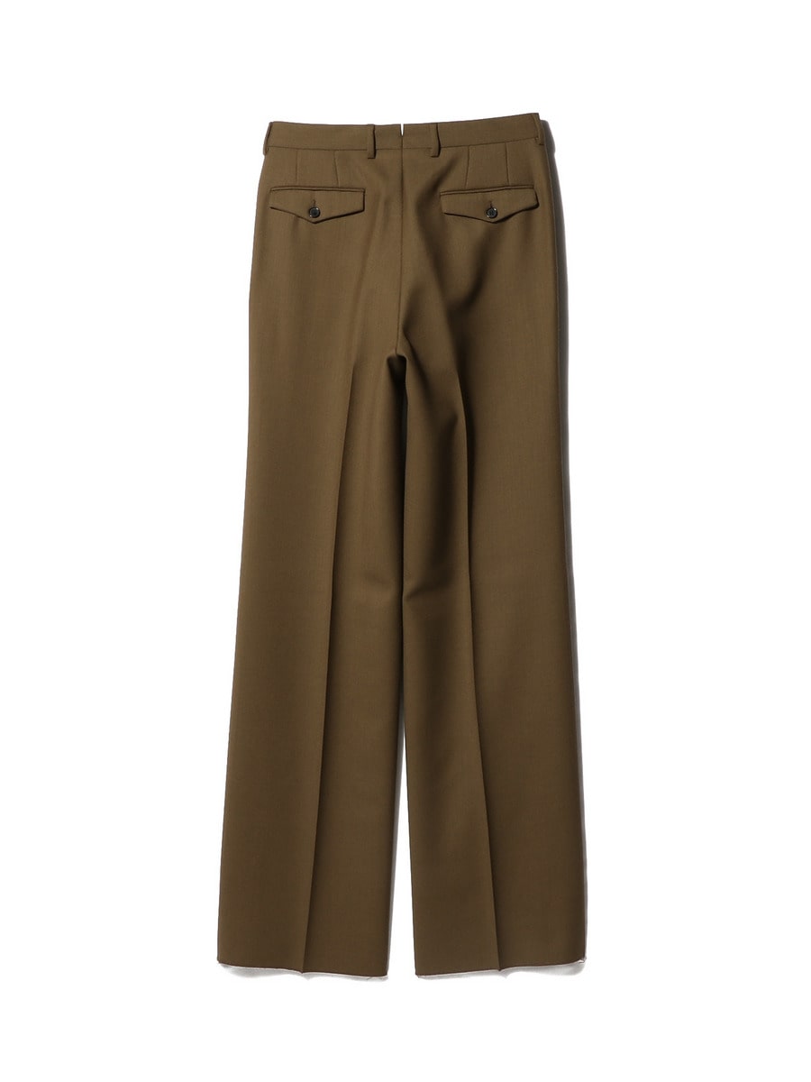 WIDE TROUSERS IN WORSTED WOOL TWILL - DARK BRONZE