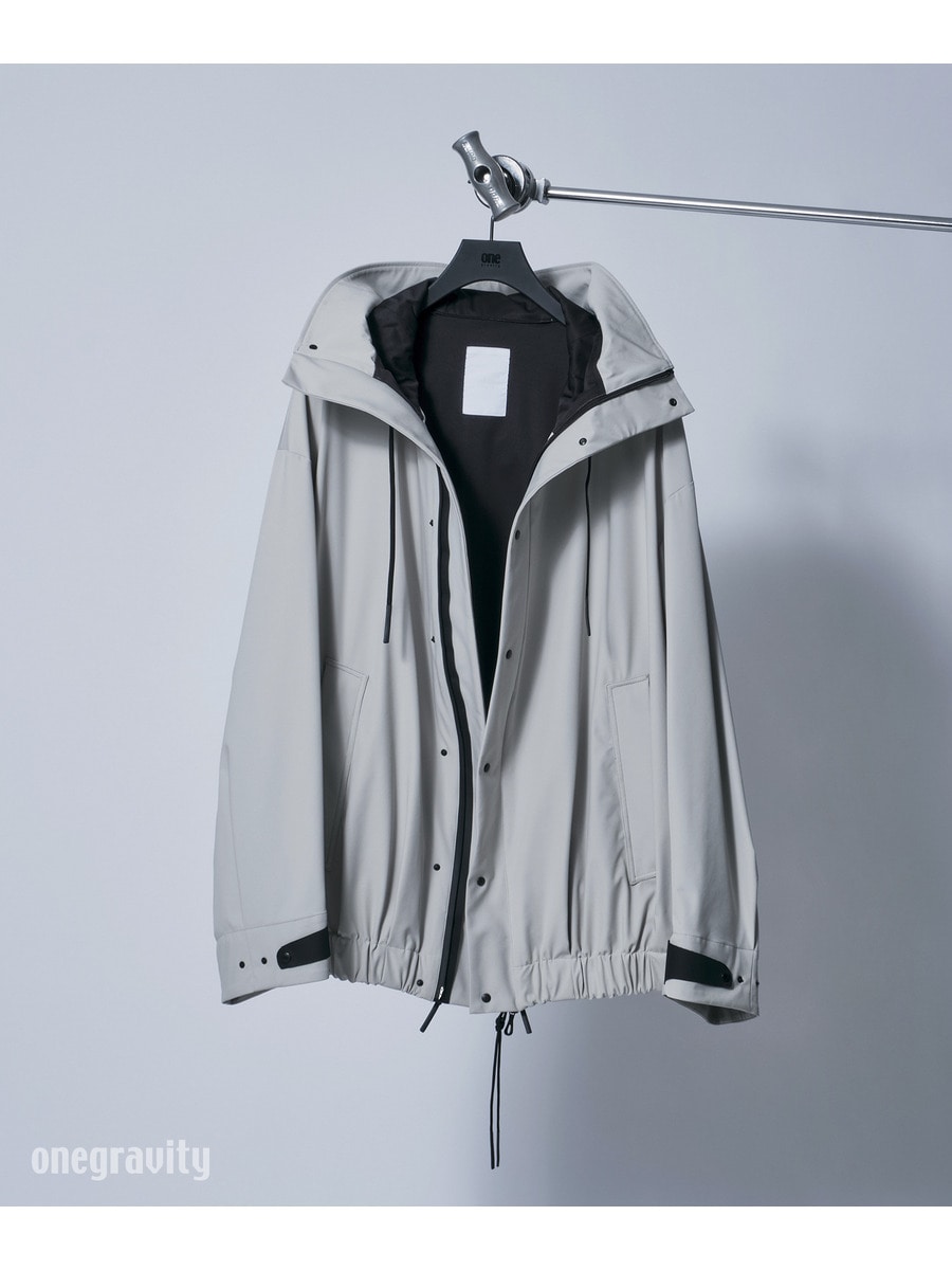  ハーフレイヤー フーデッドブルゾン