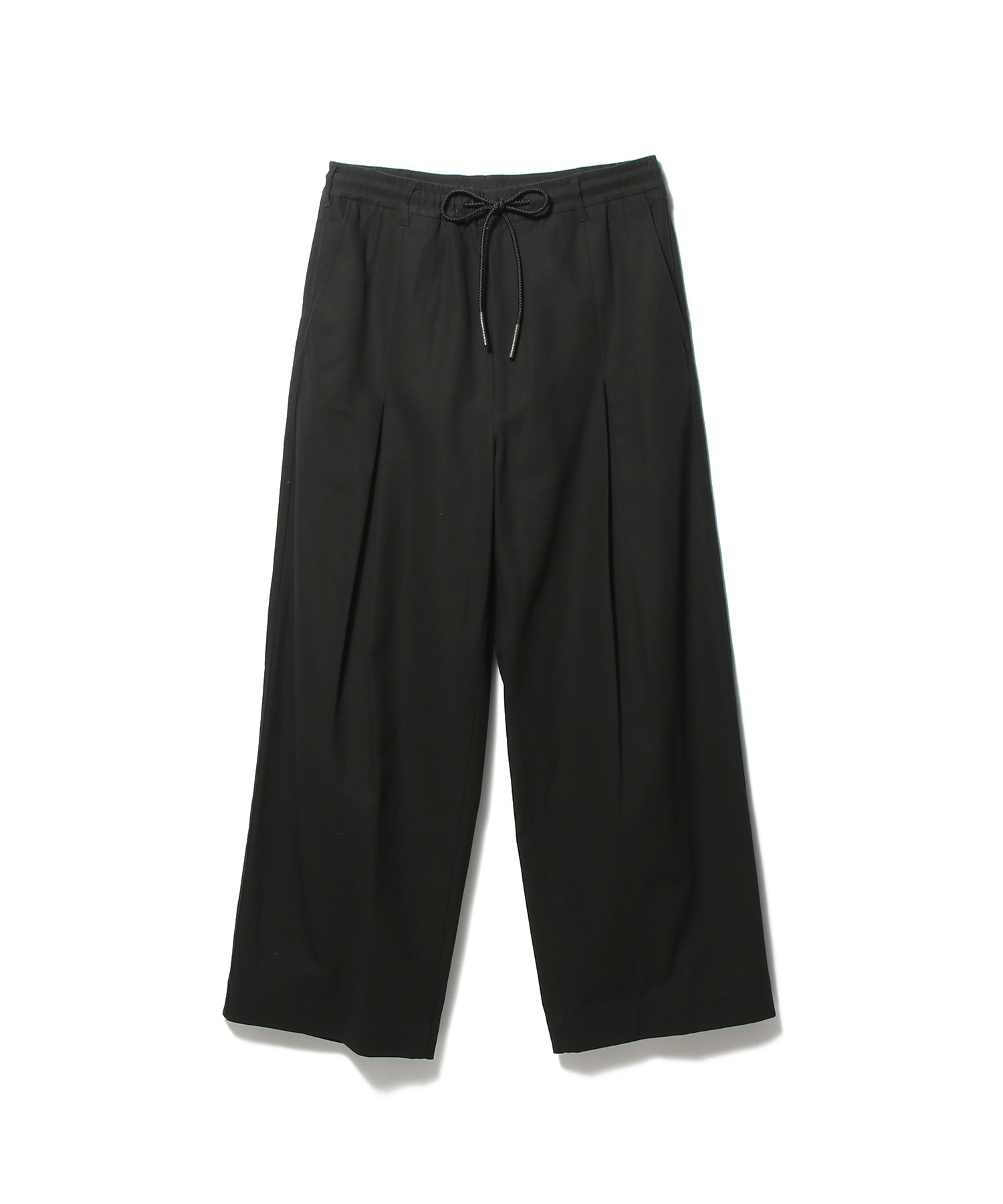 ボックスプリーツ ワイドレッグパンツ