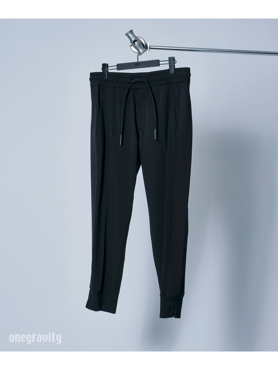 ウールライク サイドラインリブパンツ