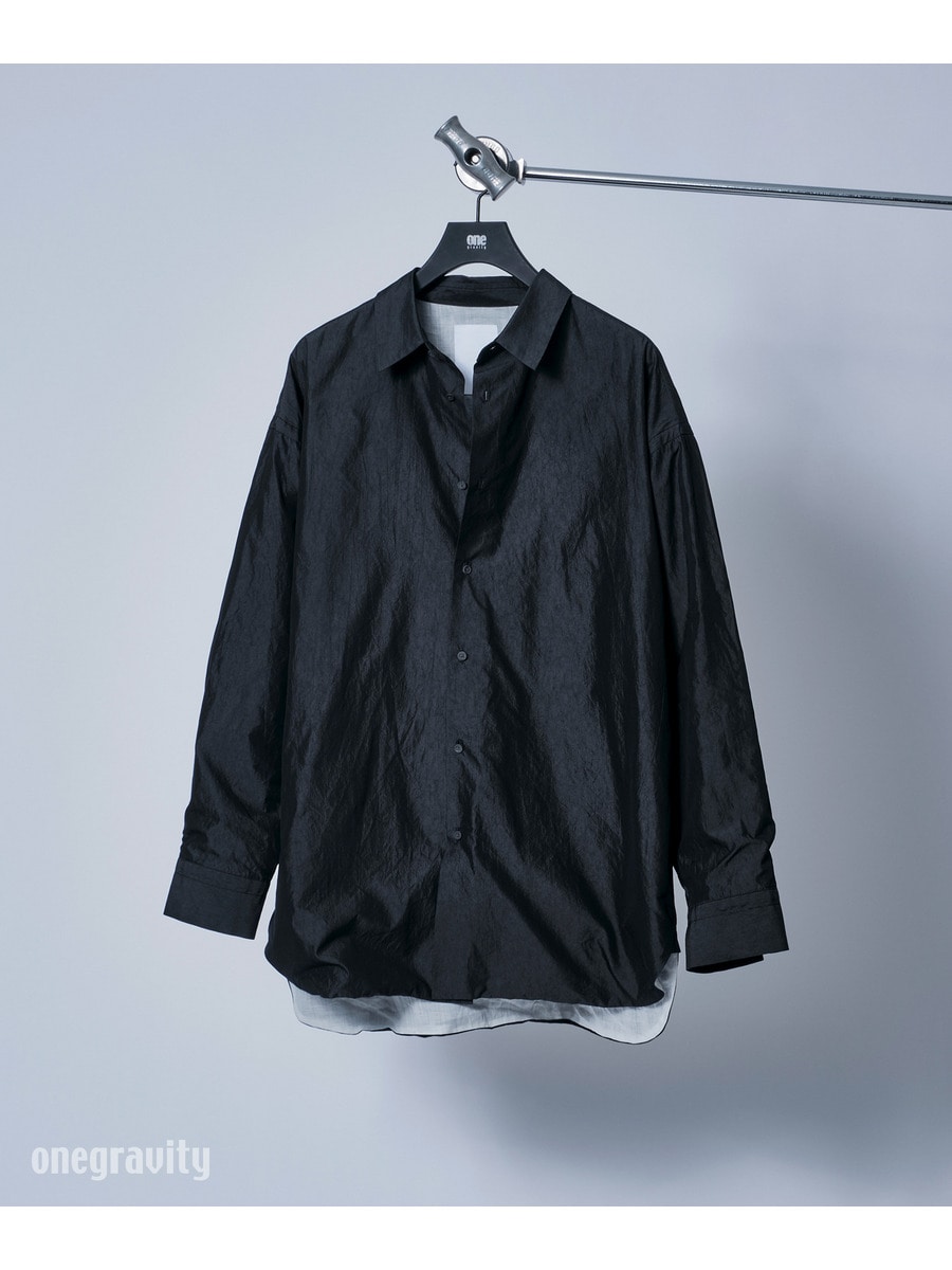 コットンシルク オーバーレイヤーシャツ