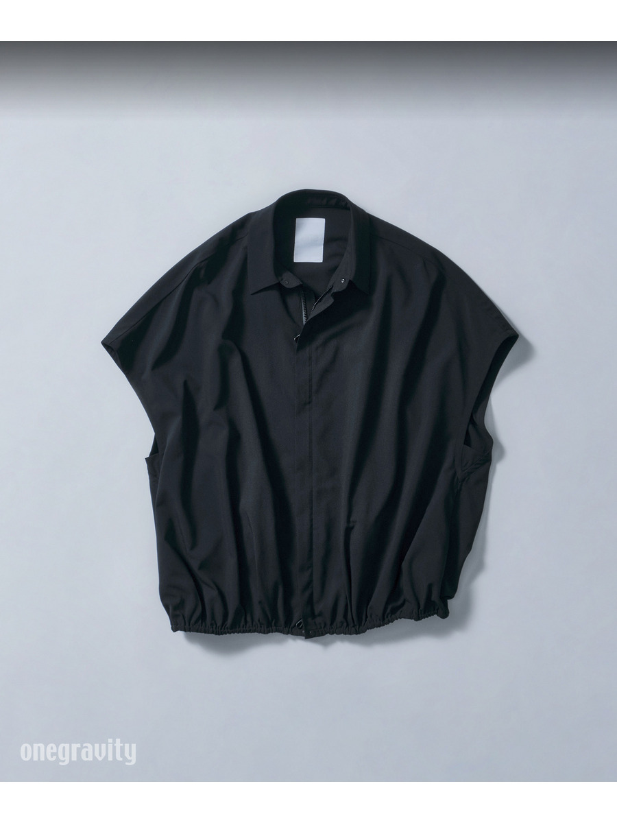 ウールライク スリーブレスオーバーレイヤーシャツ