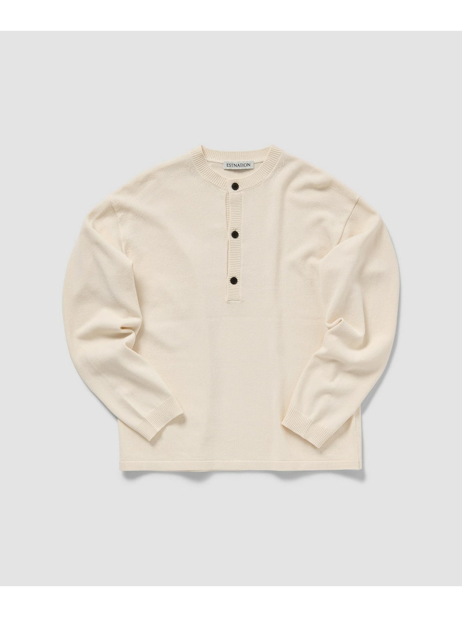 ヘンリーネックニット