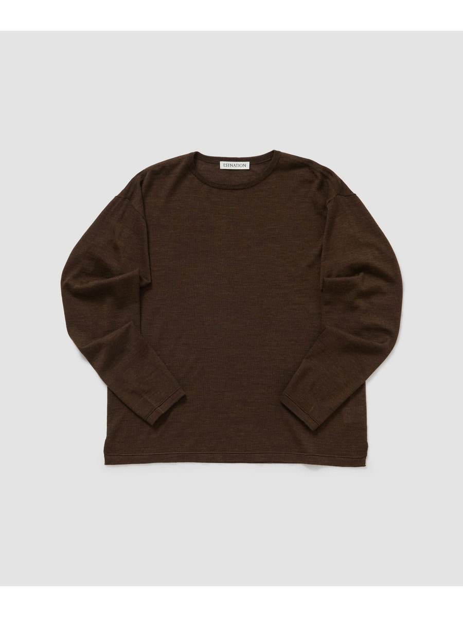 ウルトラファインウール ロングスリーブニットTシャツ