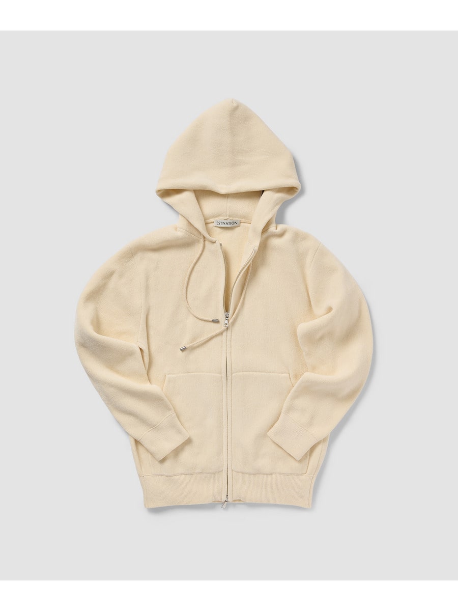 カシミヤタッチ ジップアップパーカー