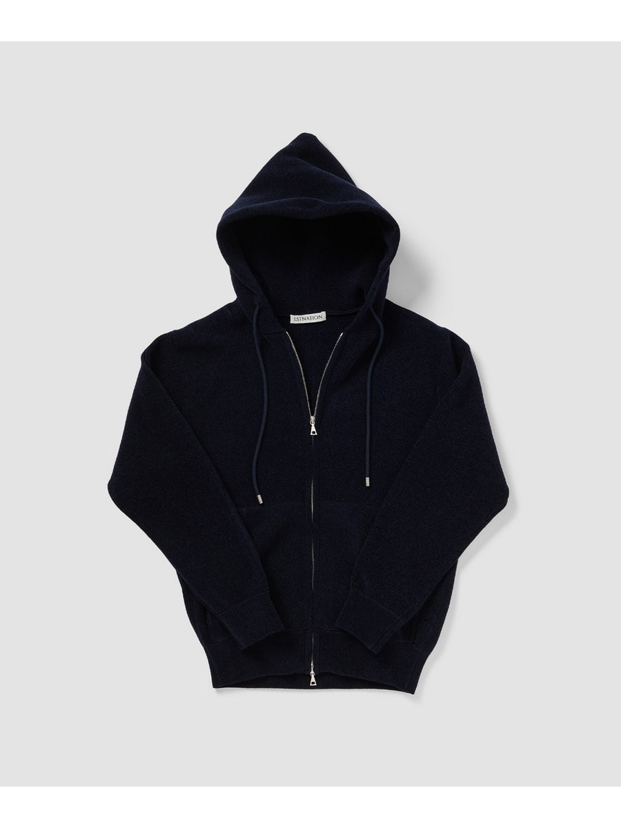 カシミヤタッチ ジップアップパーカー