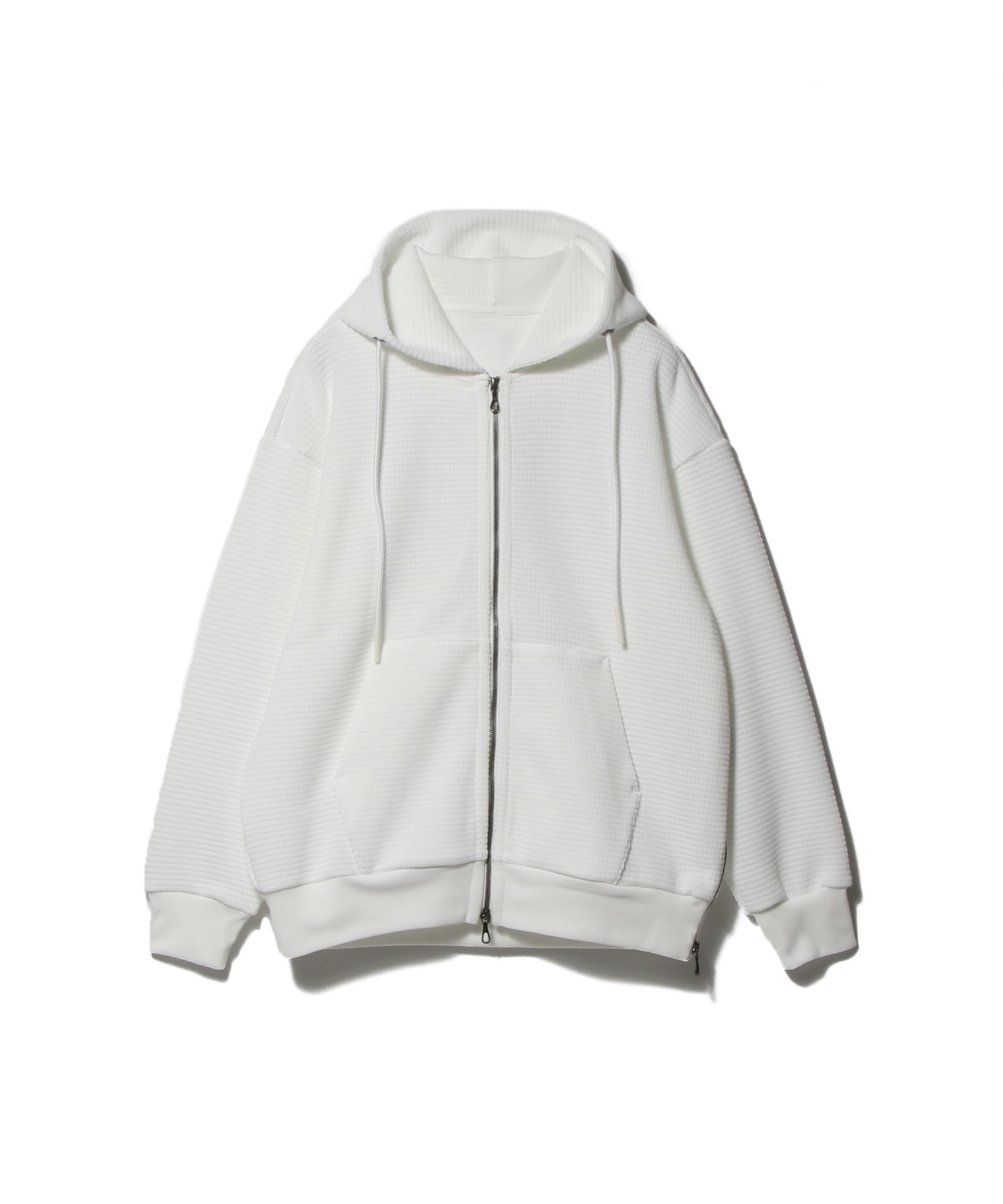 ブロックワッフル ジップフーディー