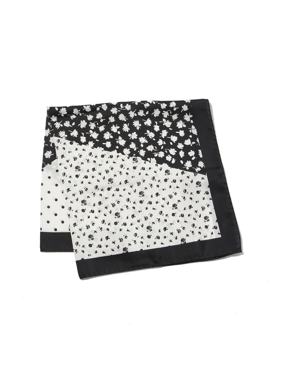フラワー×ドット柄スカーフ