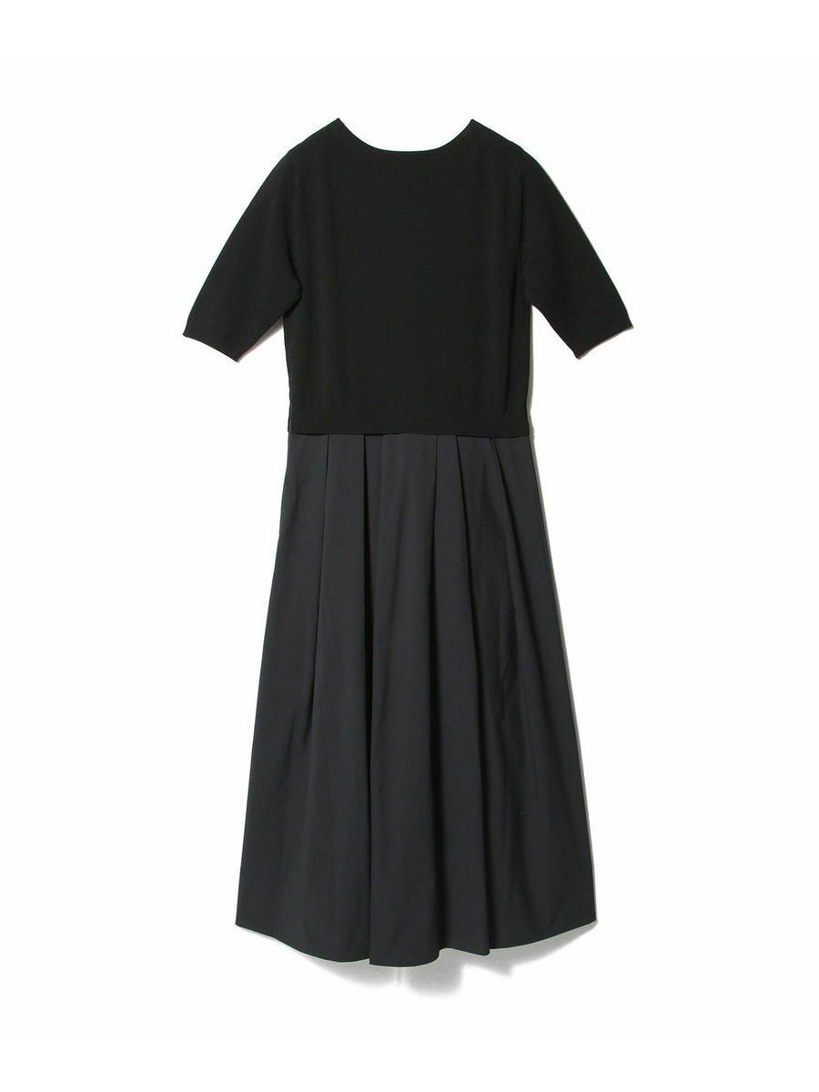 【ESTNATION】美品！ニットコンビワンピース ブラック ESTNATION / タフタコンビニットワンピース《EXCLUSIVE》｜ESTNATION