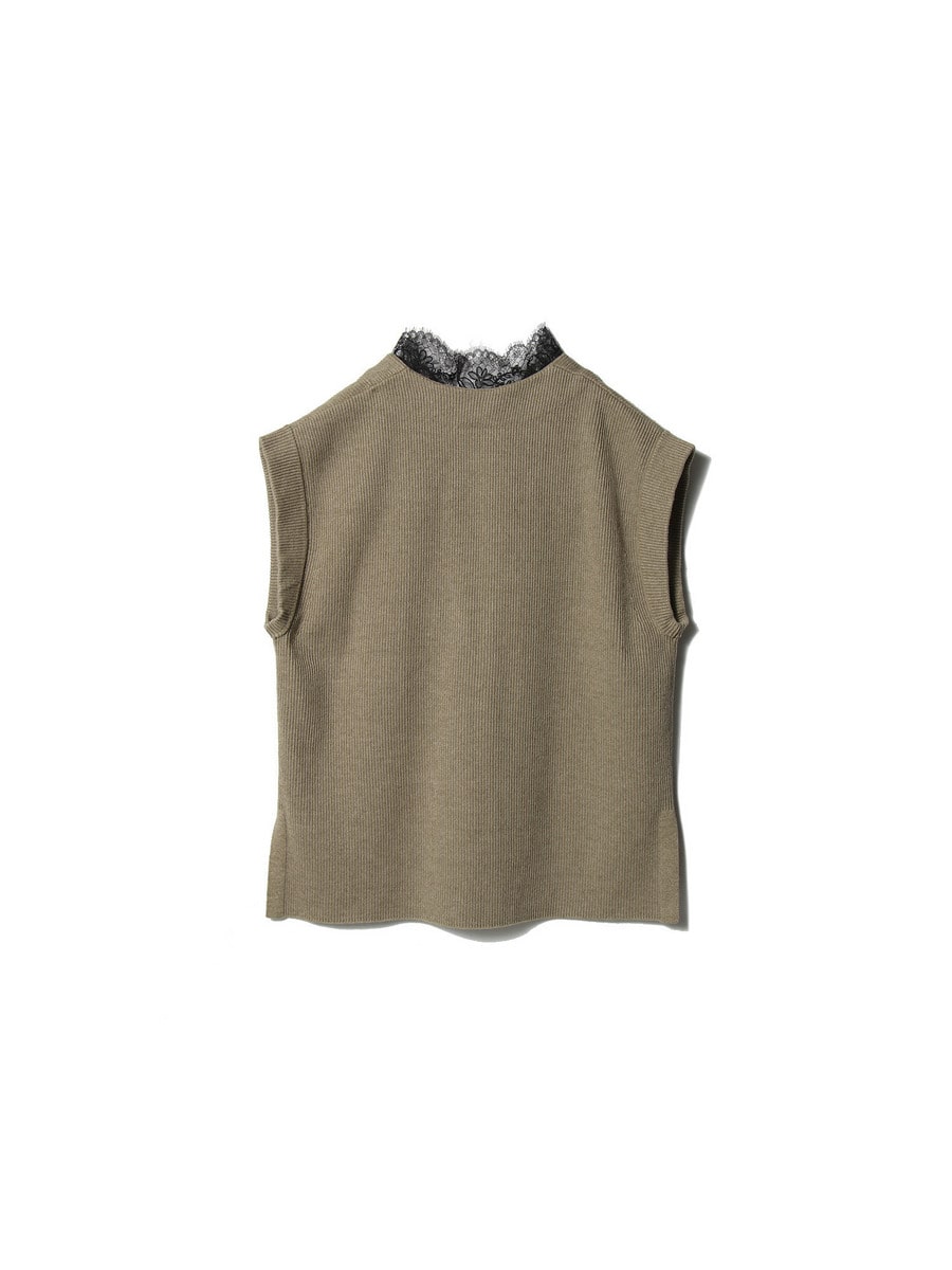 レースレイヤード ノースリーブニット