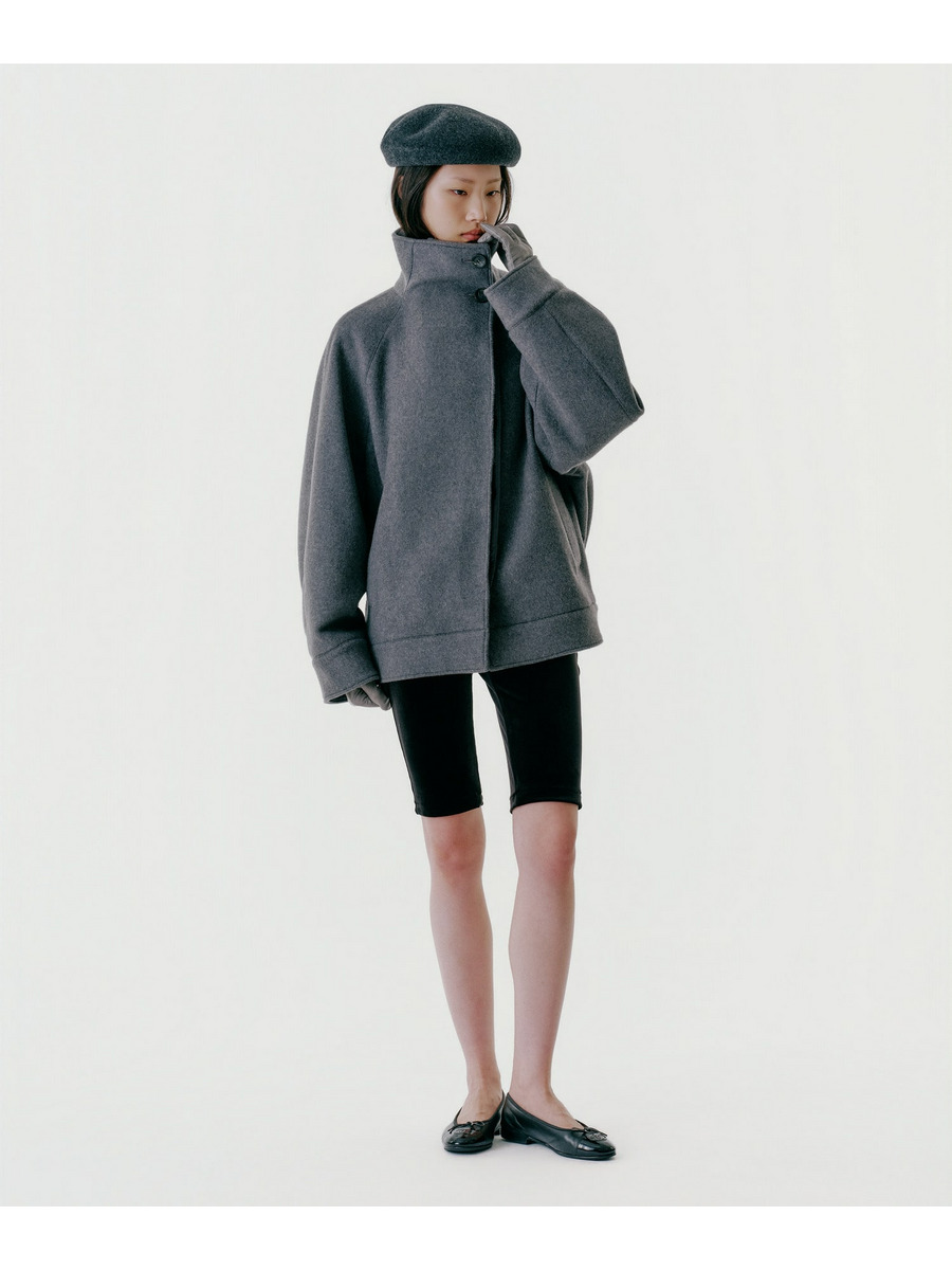 Stand Collar Wool Coat