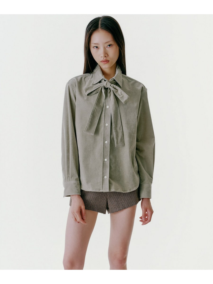 Corduroy Bow Tie Shirt