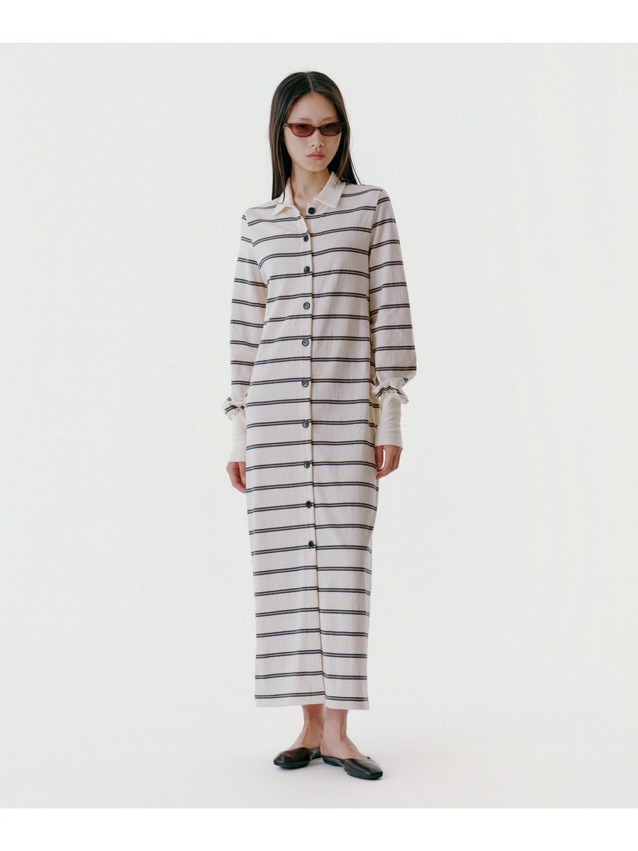 Multi Border Polo Maxi Dress