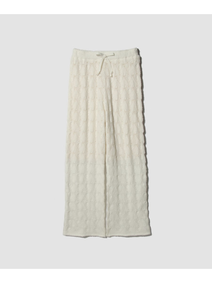 Eyelet Knit Wide Pants