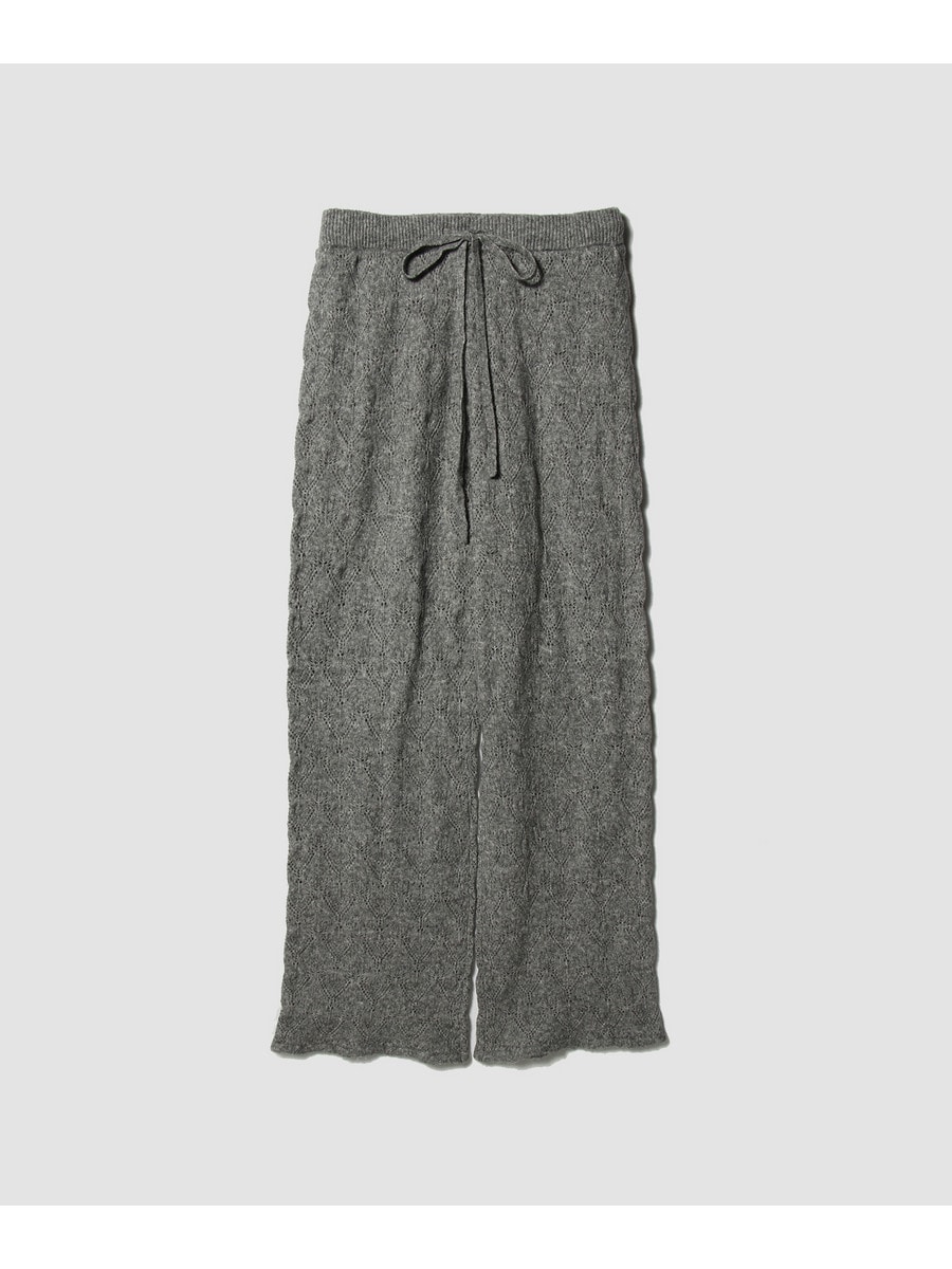 Eyelet Knit Wide Pants