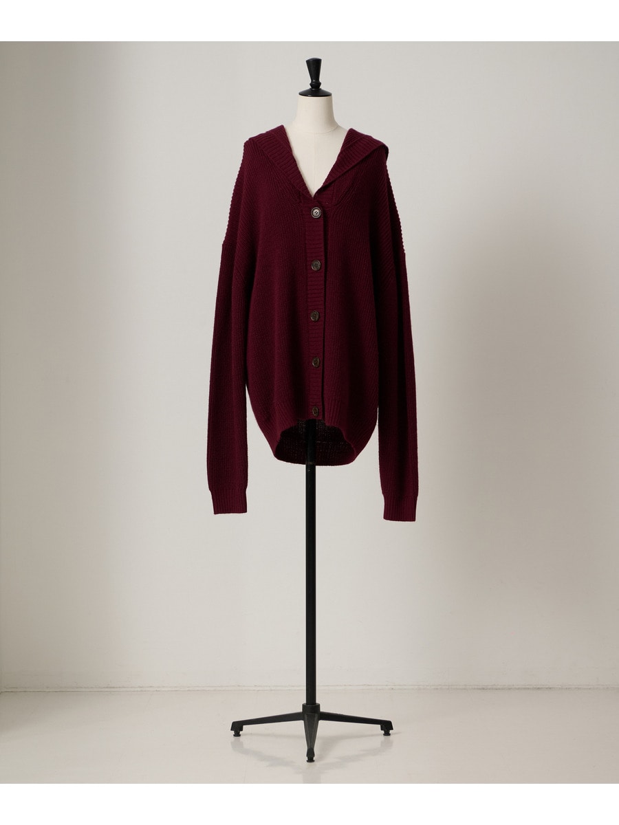 Oversized Hooded Knit Cardigan