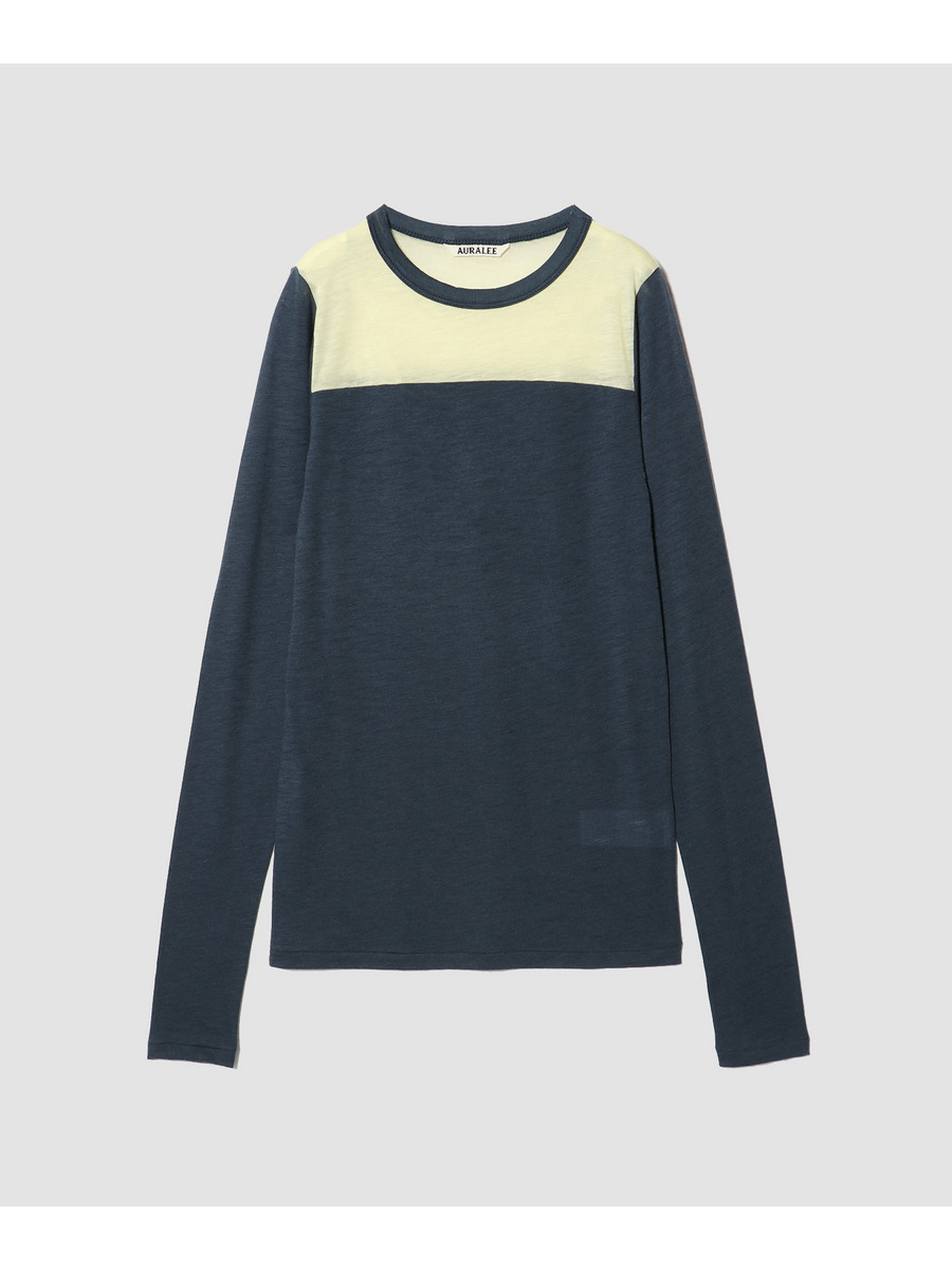 FLUFFY カシミヤナイロン ジャージーコントラストTシャツ