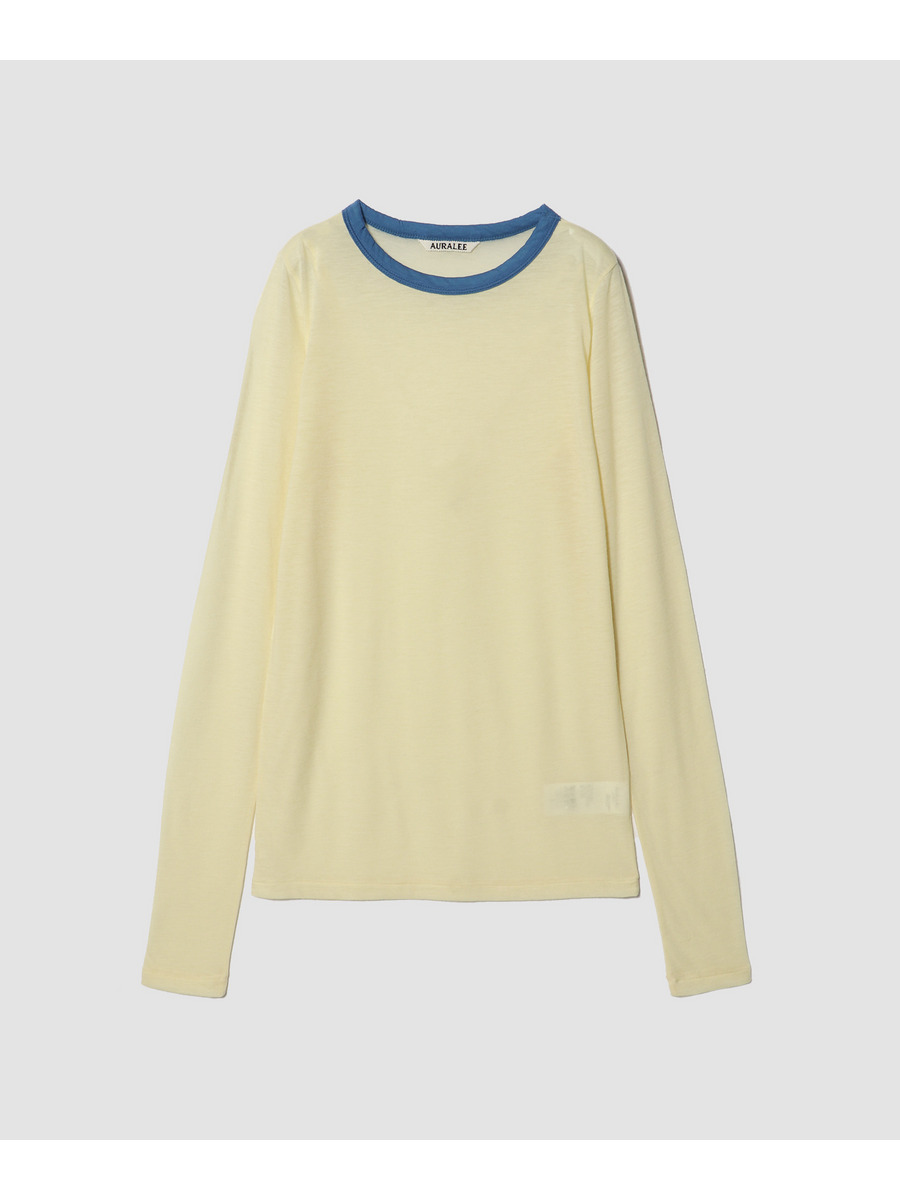 FLUFFY カシミヤナイロン ジャージーリンガーTシャツ