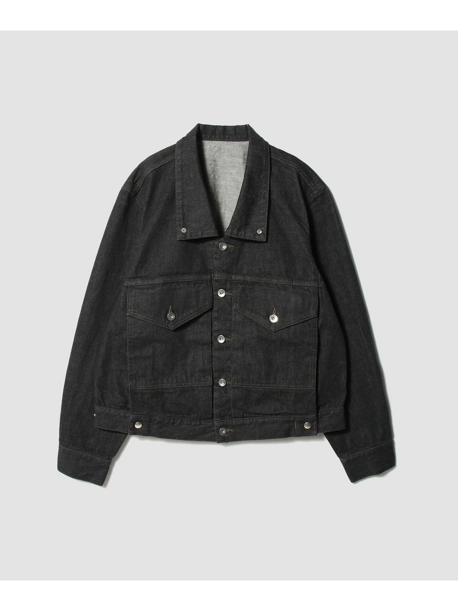 Unfolded Collar Denim Trucker Jacket