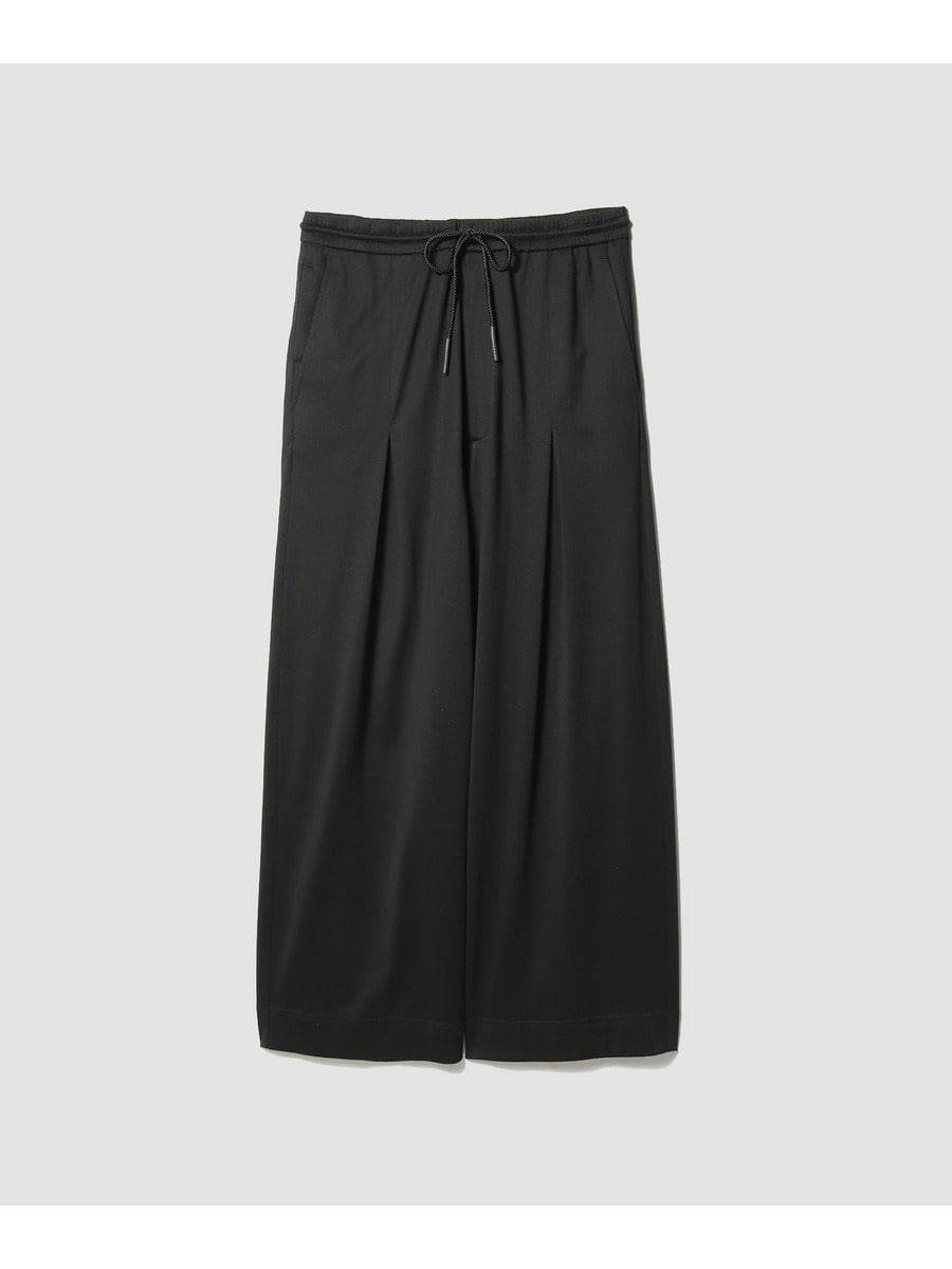 シルクコットン ボックスプリーツワイドパンツ