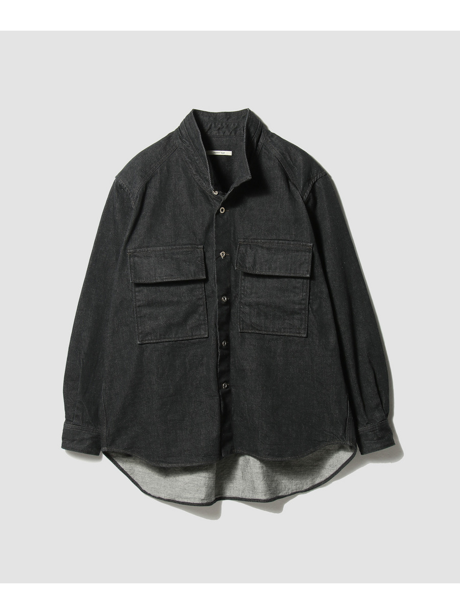 Unfolded Collar Denim Coverall