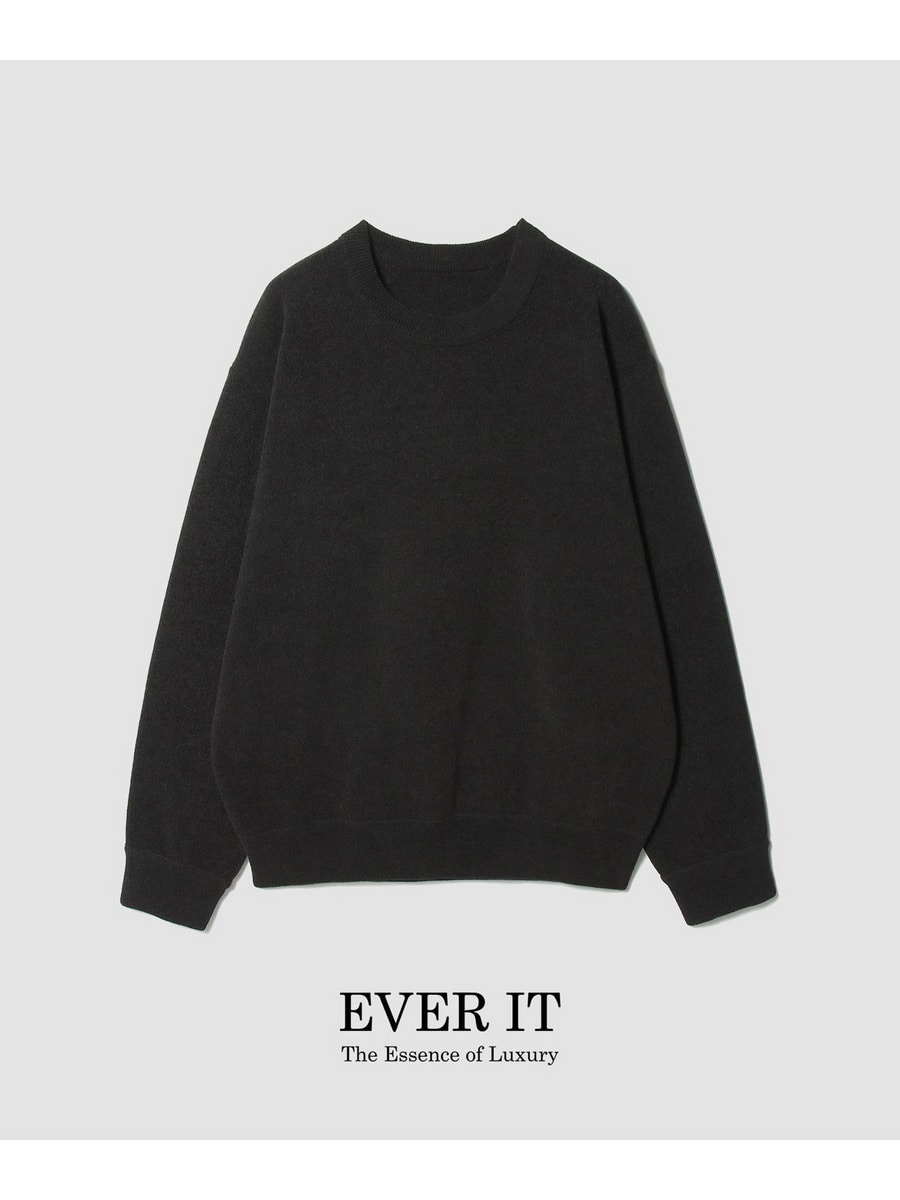 カシミヤタッチ モールスキンクルーネック＜EVER IT＞