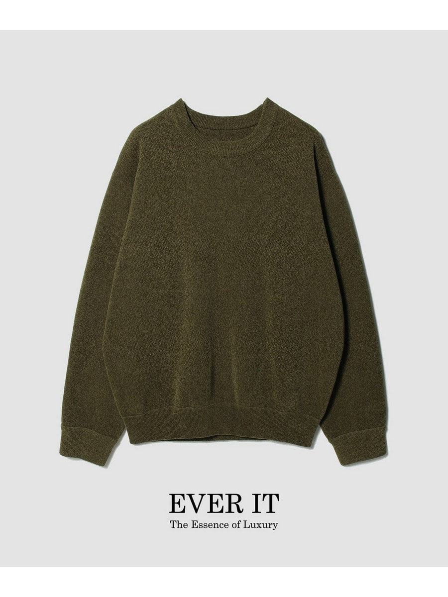 カシミヤタッチ モールスキンクルーネック＜EVER IT＞