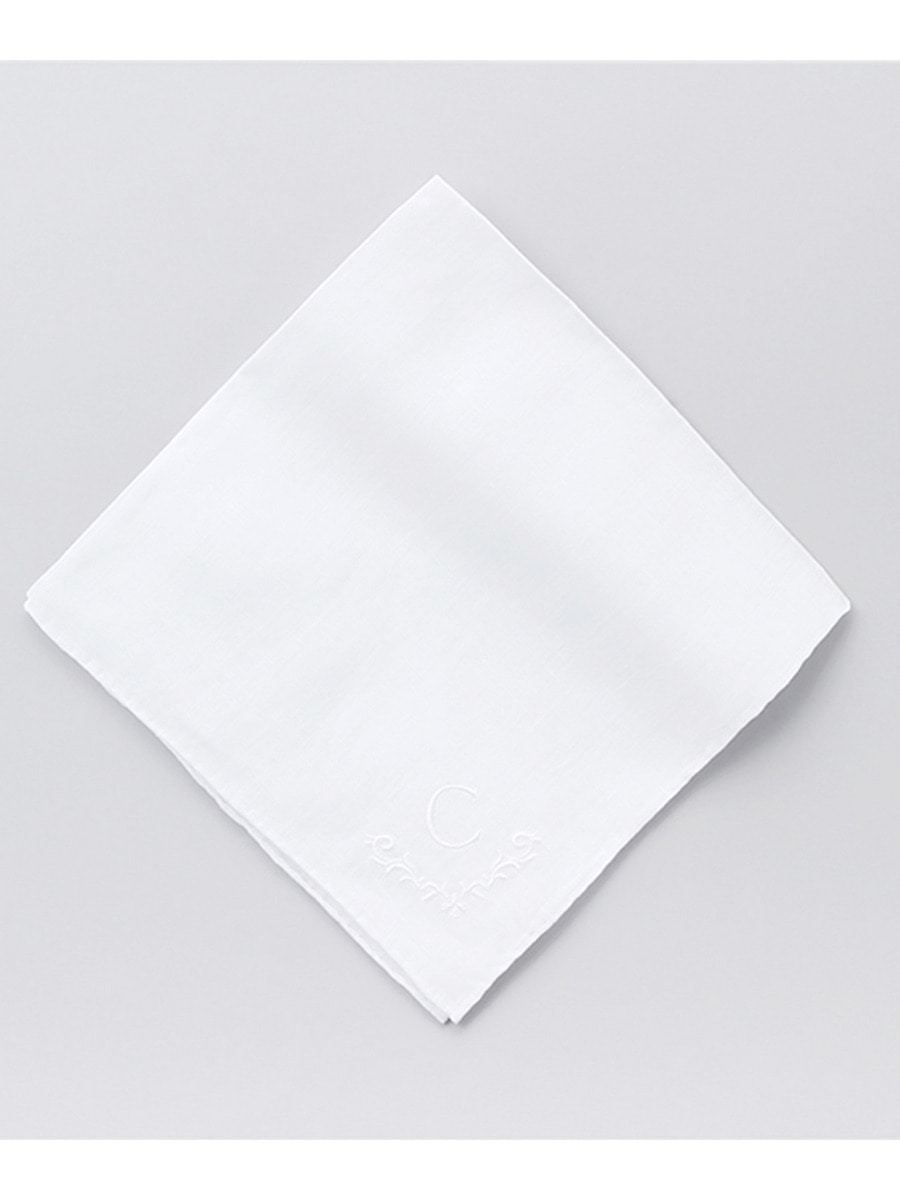 リネンイニシャルハンカチ/C