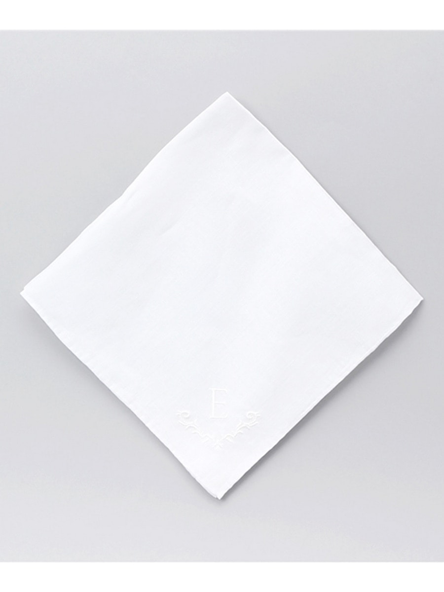 リネンイニシャルハンカチ/E