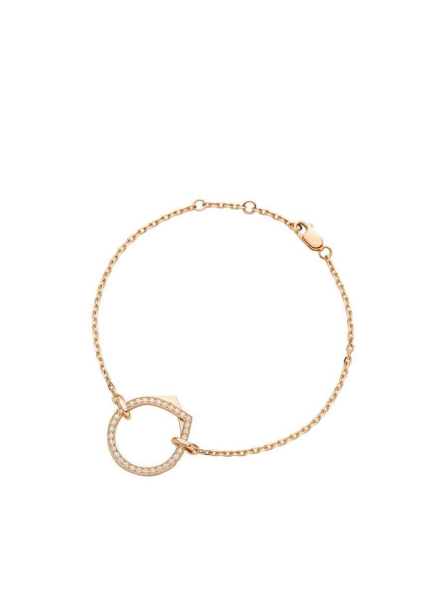 K18PG ANTIFER パヴェダイヤモンド2連チェーンブレスレット