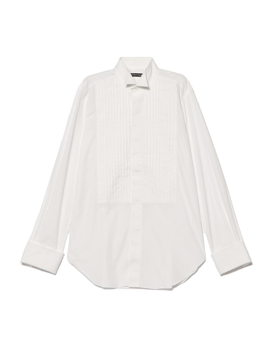 ウイングカラープリーテッドブザムシャツ