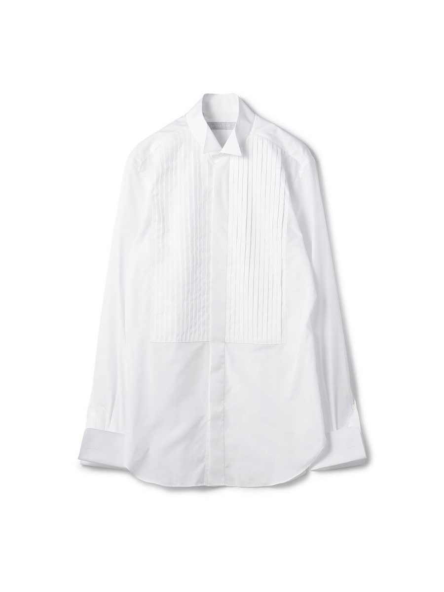 ウイングカラープリーテッドブザムシャツ