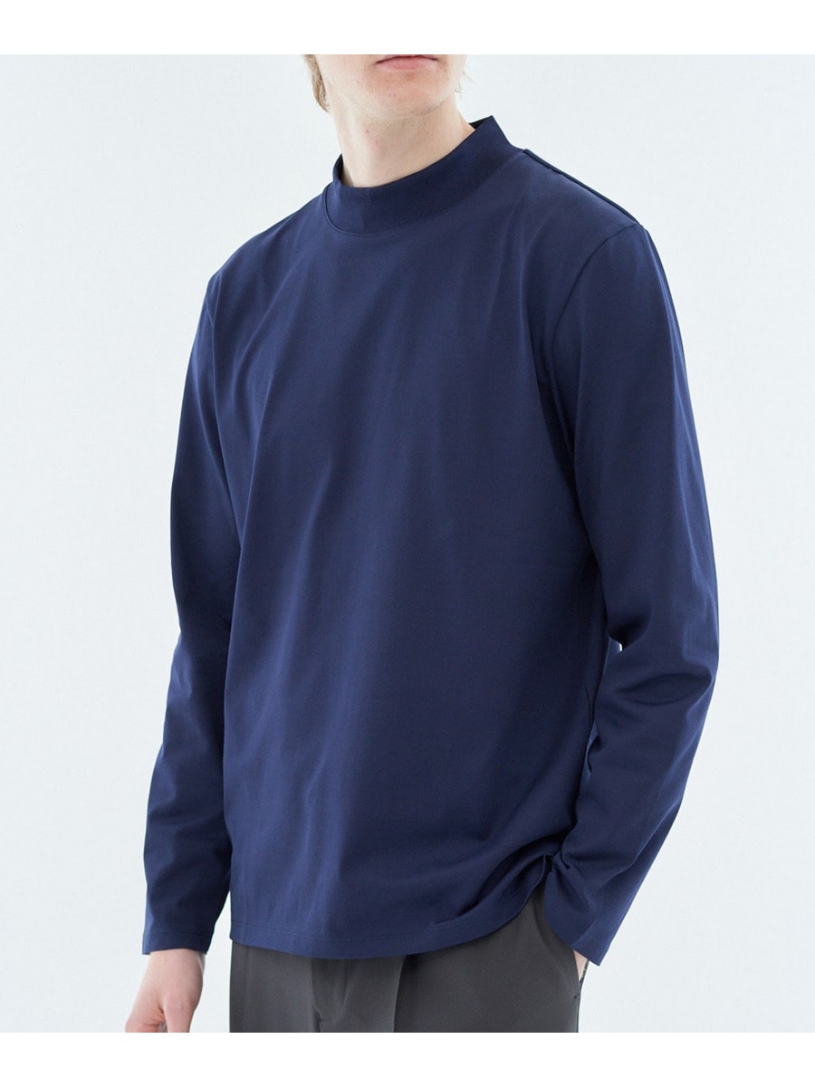 モックネックロングスリーブカットソー＜EVER KEEP＞