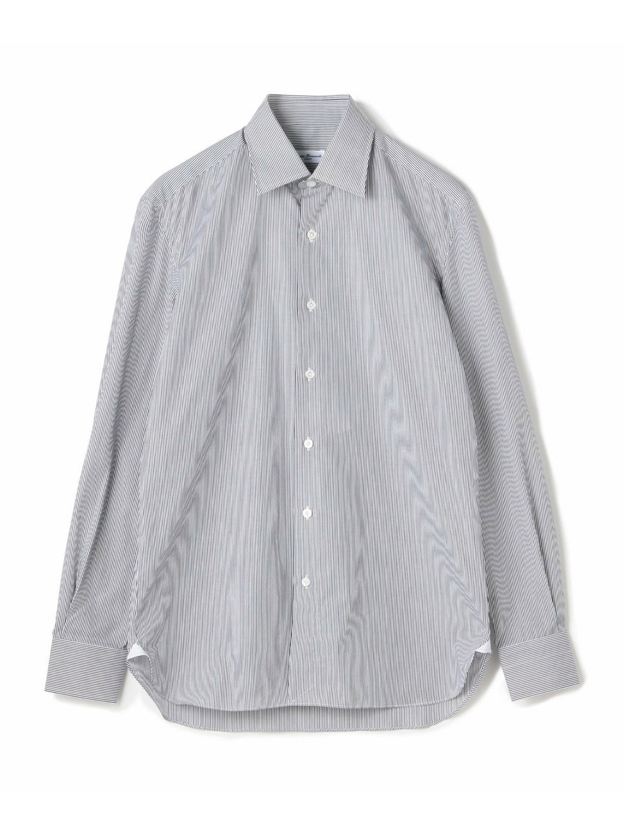 ストライプ柄コットンシャツ