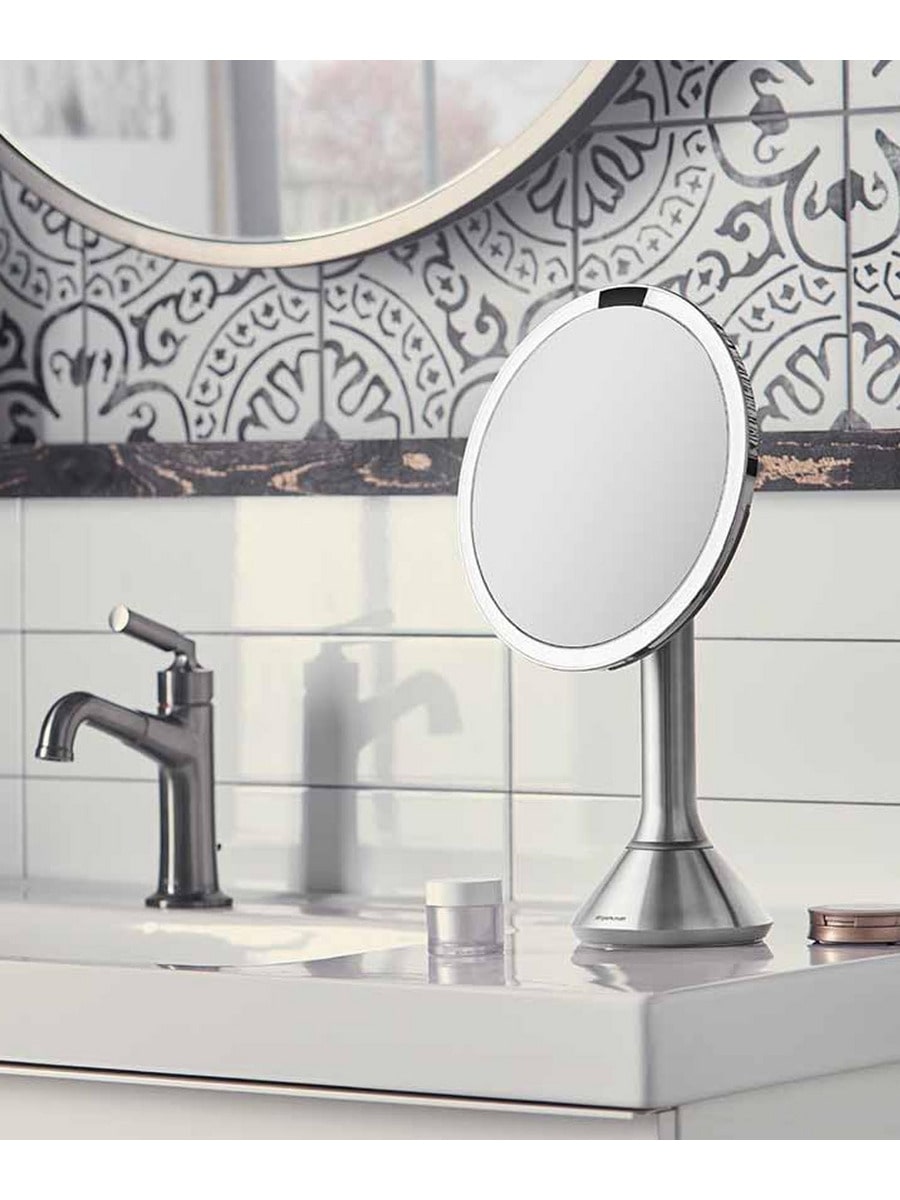 【新品】simplehuman 5x 拡大鏡 センサー機能付き simplehuman / センサーミラートリオ（拡大率 1x,5x,10x）｜ESTNATION