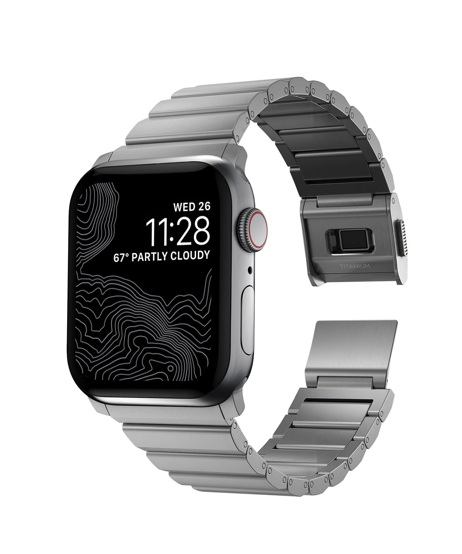 NOMAD / Metal Strap Titanium Band 45mm/44mm for Apple Watch ...